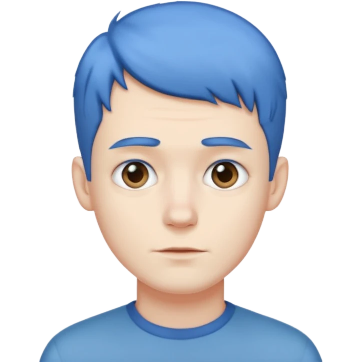 short blue haired man emoji