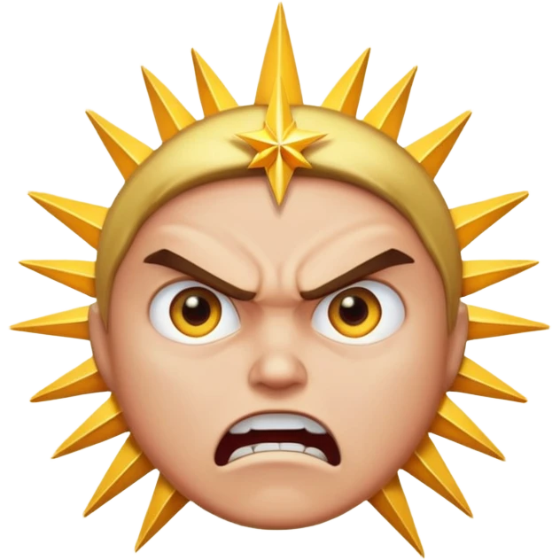 Rayos estrella  cara enojada emoji