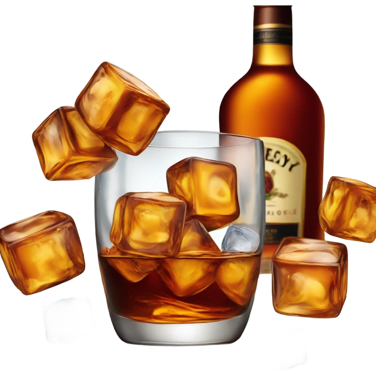 Glass of Hennessy on the rocks  emoji