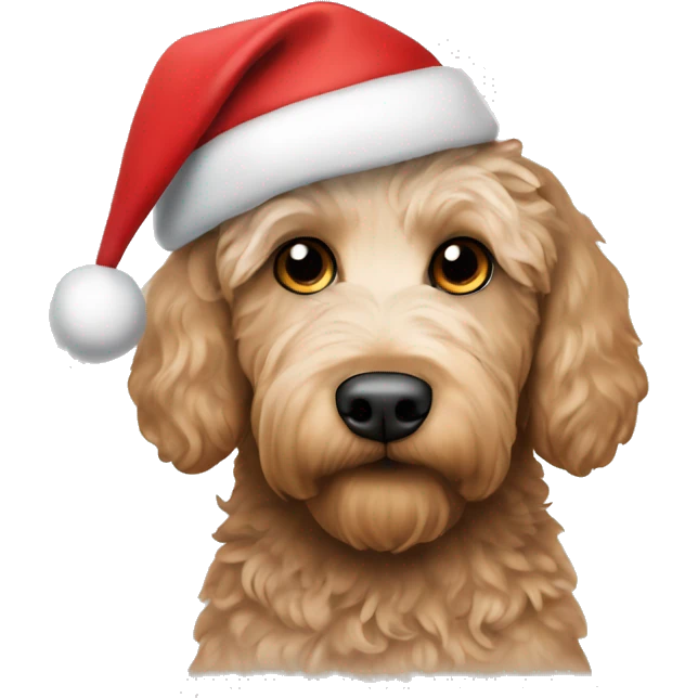 Labradoodle Christmas hat emoji