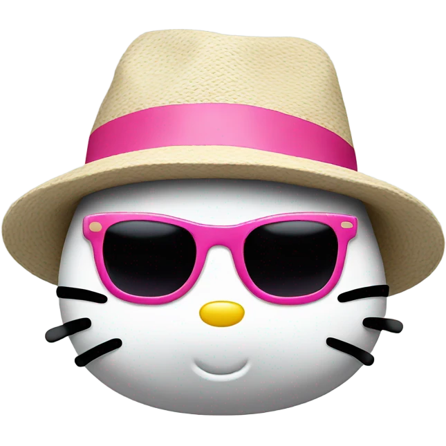 Hello kitty whit sunglasses and hat  emoji