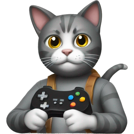 a cat playin video game emoji
