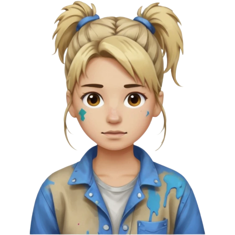 Artist with messy ponytail emoji