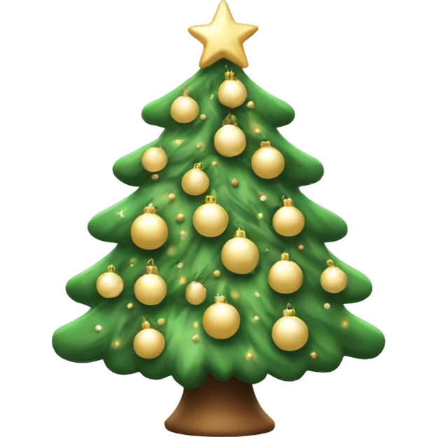 Aesthetic Christmas tree with cream decorations emoji
