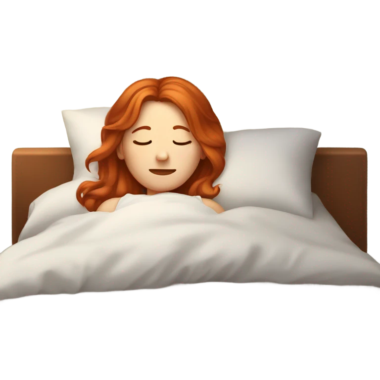 redhead girl going to sleep emoji