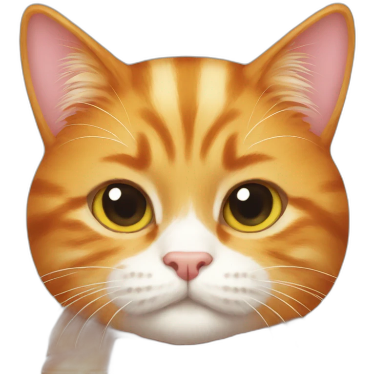 ginger cat with a bow emoji