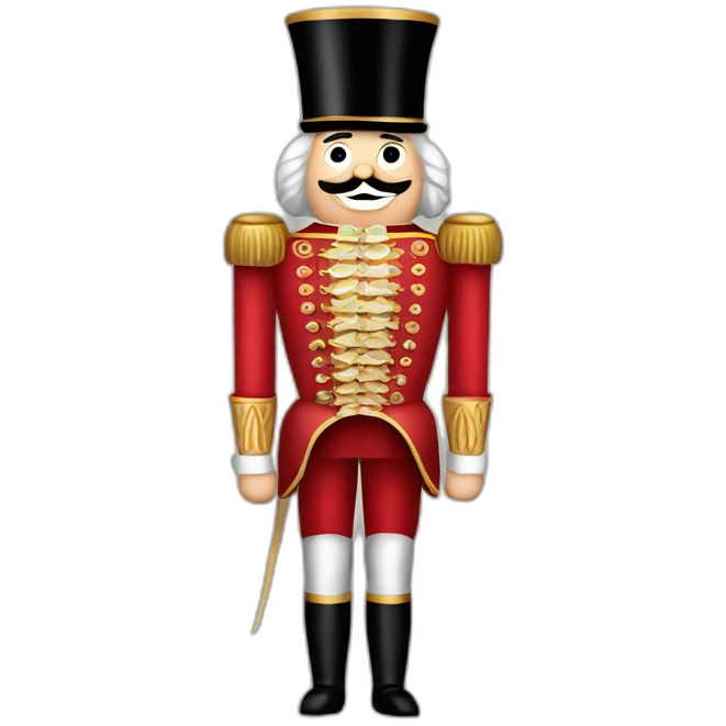 full body nutcracker holding big nut emoji
