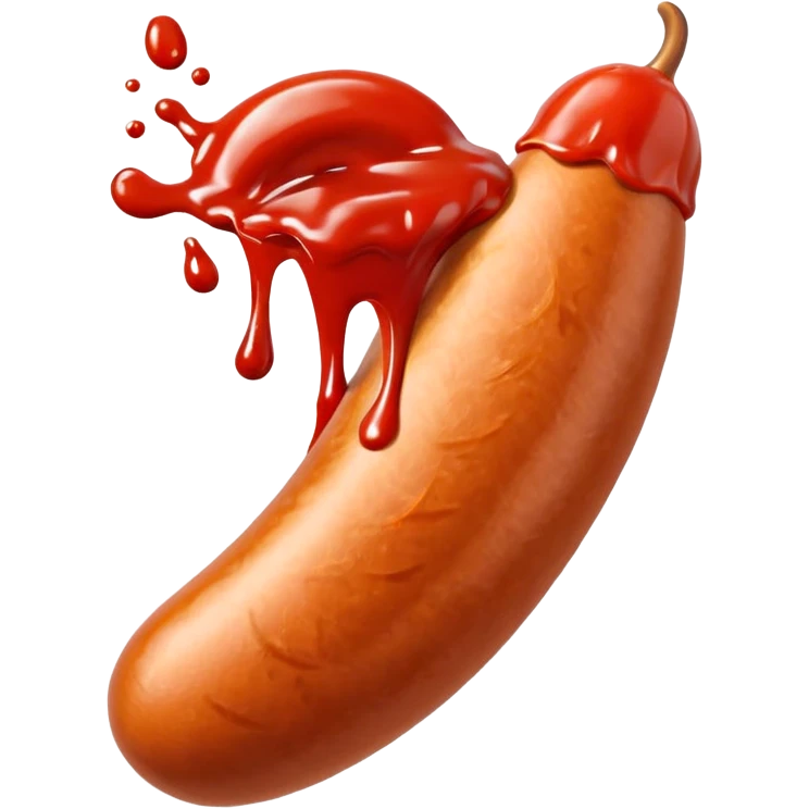 A sausage that squirts sauce emoji