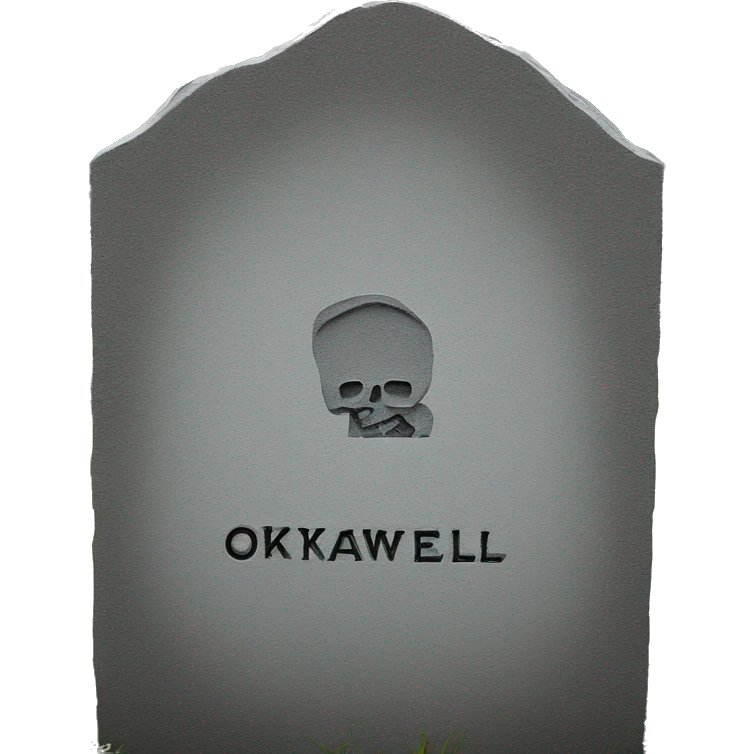 gravestone that says "okaywell" on it emoji
