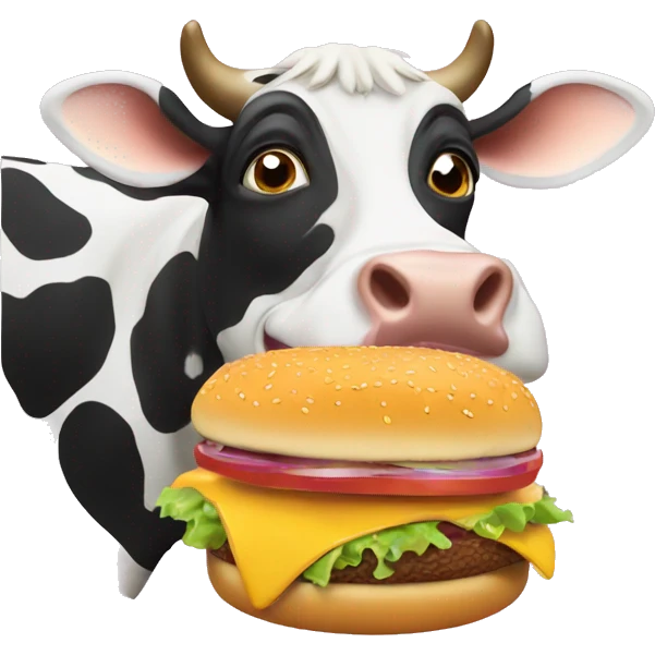 Cow eating a cheeseburger  emoji