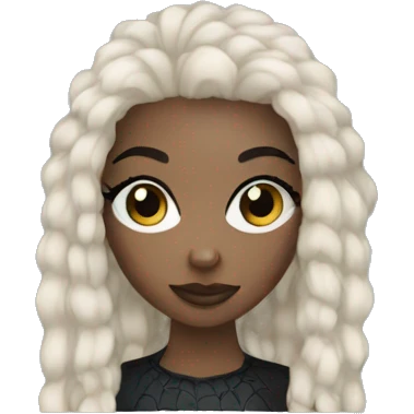 Black afro girl stylish spider emoji