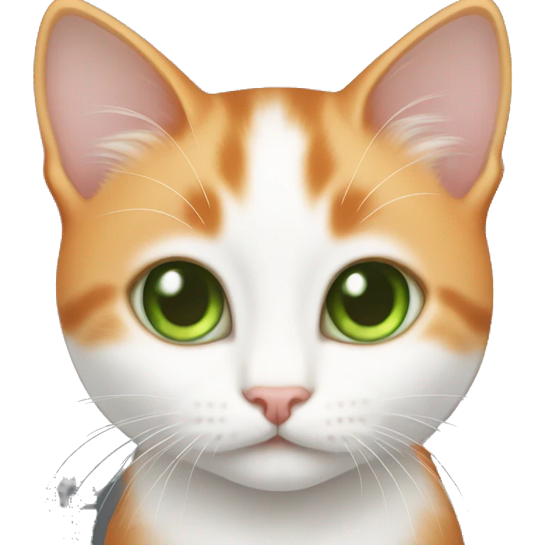 Orange and white kitten with green eyes emoji