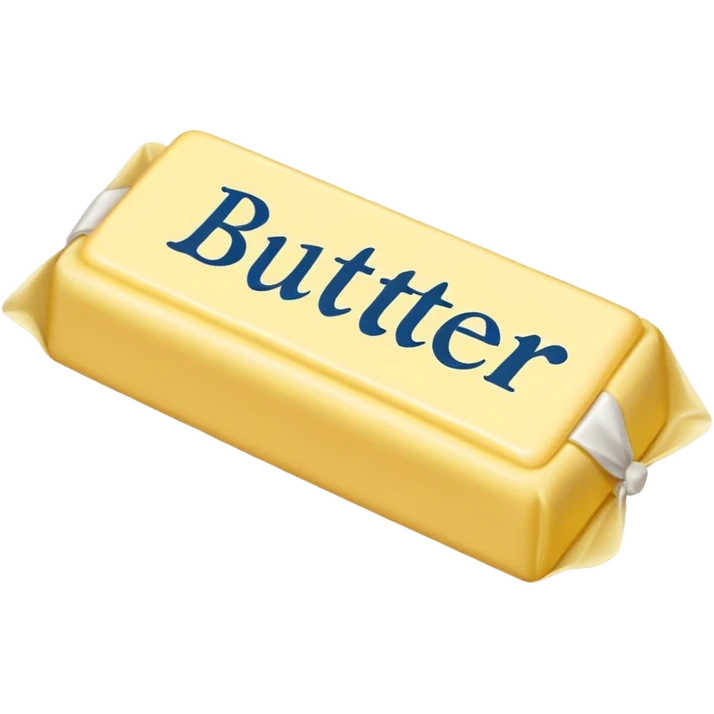 Create an image with butter and text that says butter  emoji