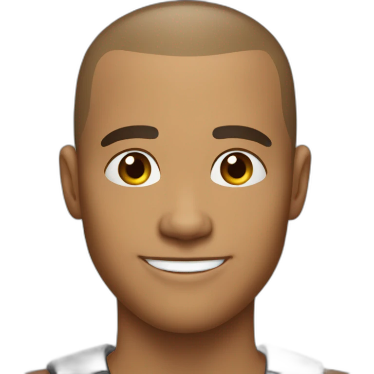 light black male age 28 round face buzz cut hair happy expression emoji