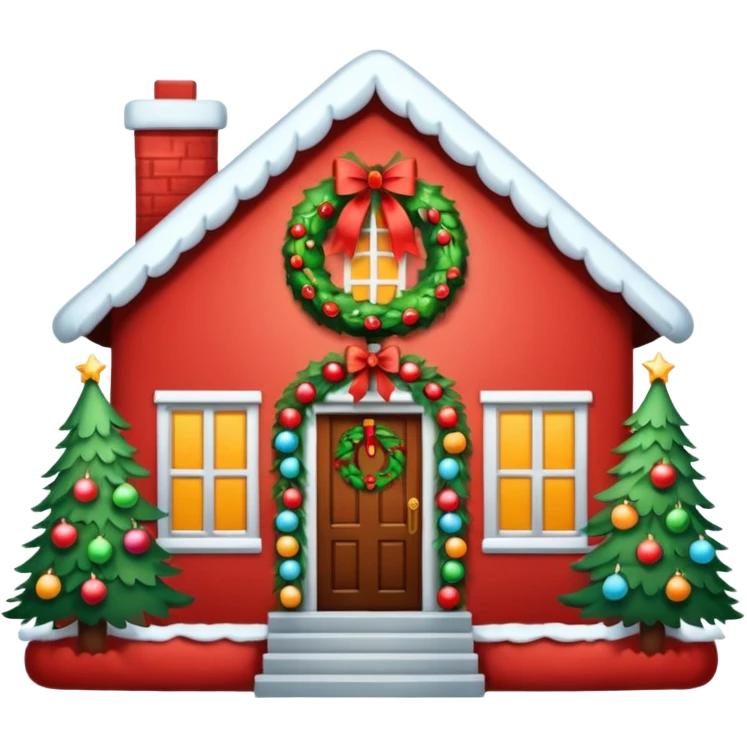 house decorated for christmas emoji