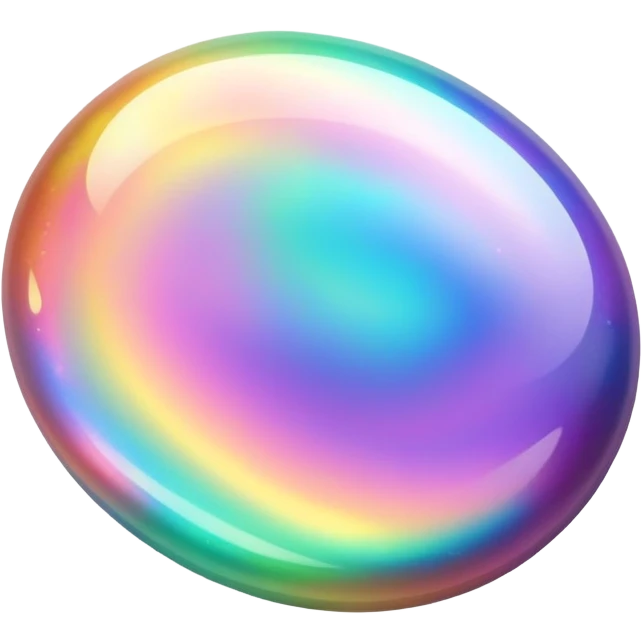 oval gemstone with vibrant swirling holographic colors emoji