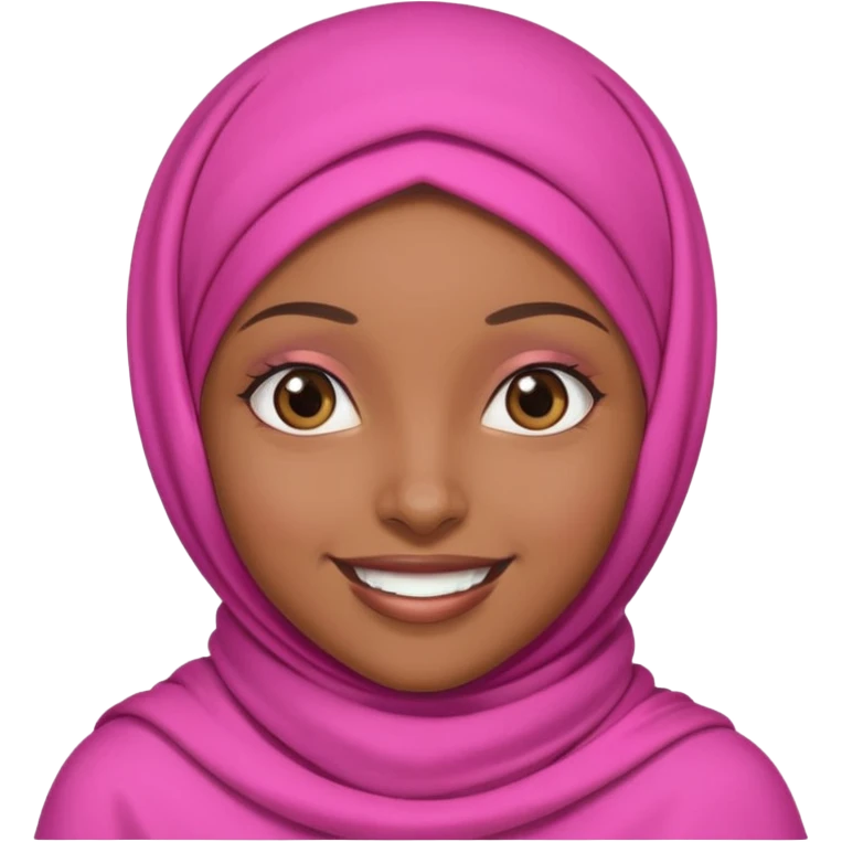 Brownskin black girl with pink hijab  emoji