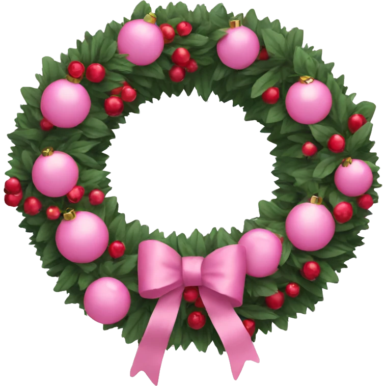 pink ornament wreath with berries emoji