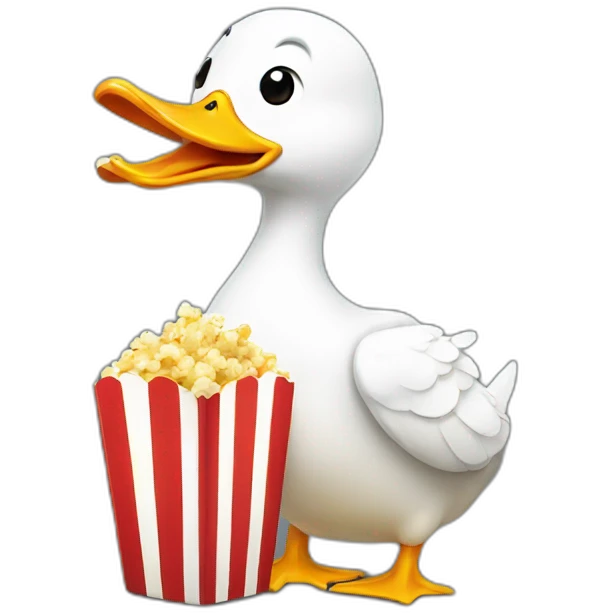 a duck eating popcorn  emoji