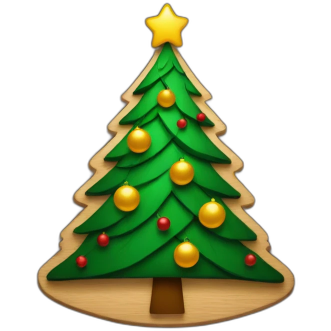 Christmas tree made of wood emoji