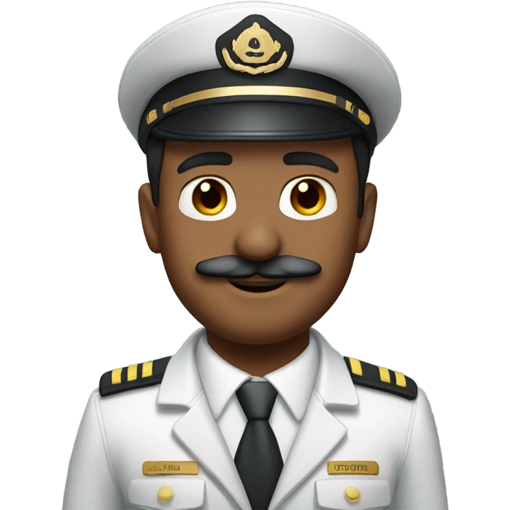 Handsome mixed Airline pilot with mustache emoji