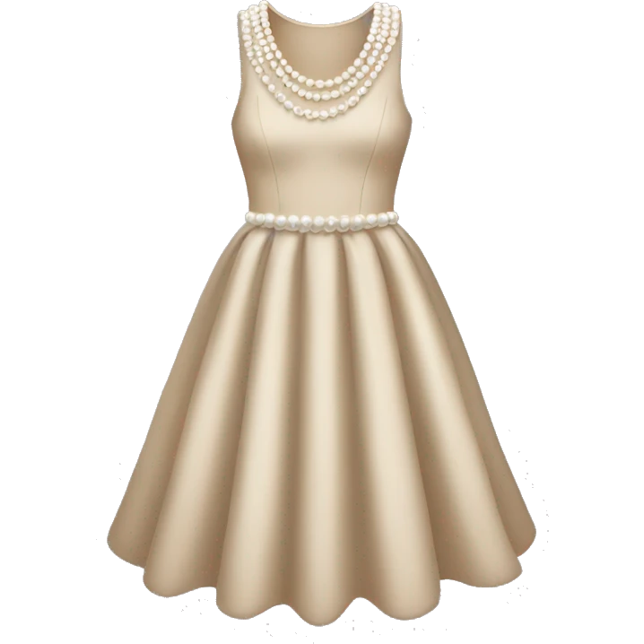 Beige dress with pearls emoji