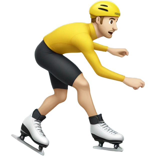 White Man speed skating in yellow shirt  emoji