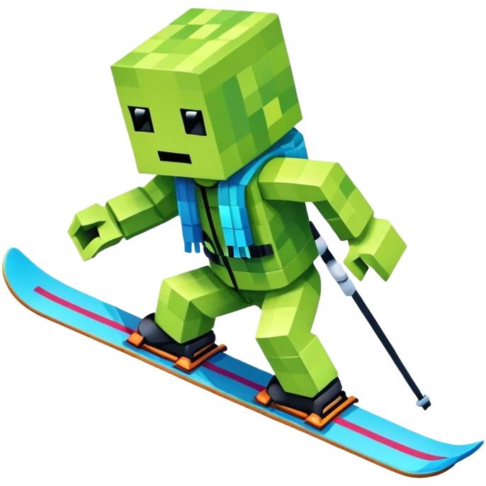 Boxy creeper skiing emoji