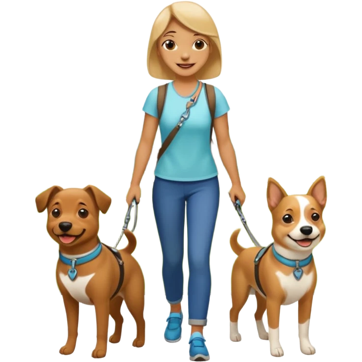 Walker + two dogs,Pet Walkers. emoji