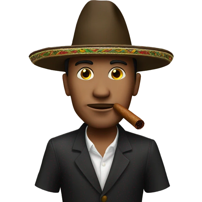 Me wearing a sombrero smoking a cigar emoji