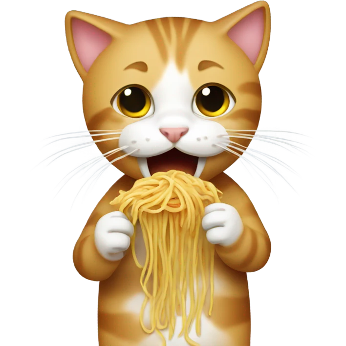 Cat eating spaghetti  emoji