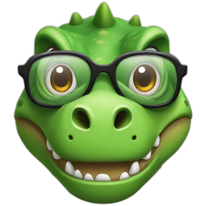 dinosaur with glasses emoji