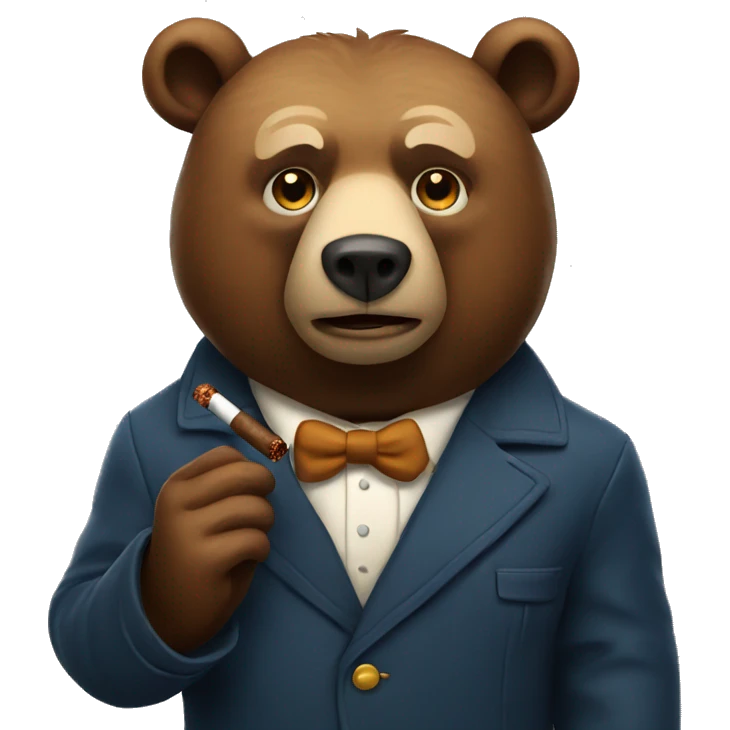 Bear with cigar emoji