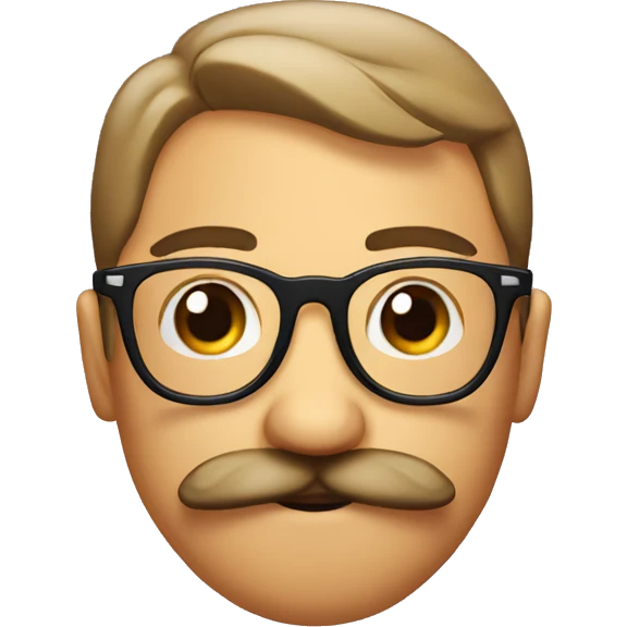 kissy face with the glasses and mustache emoji emoji