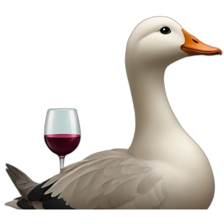 fancy goose drinking wine emoji