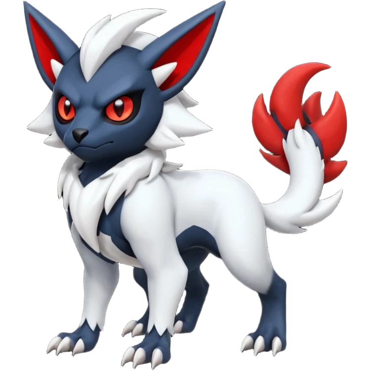Handsome cool badass edgy Absol-Darkrai-Litten-Guilmon-Zangoose-Pokémon-Fakémon-fusion-hybrid-creature emoji