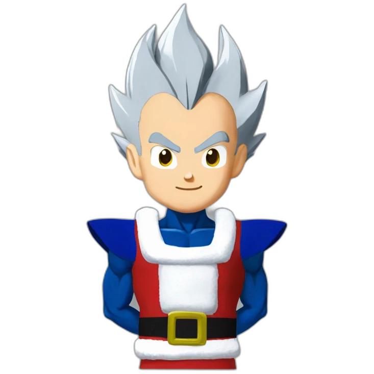 Vegeta wearing Christmas clothes emoji