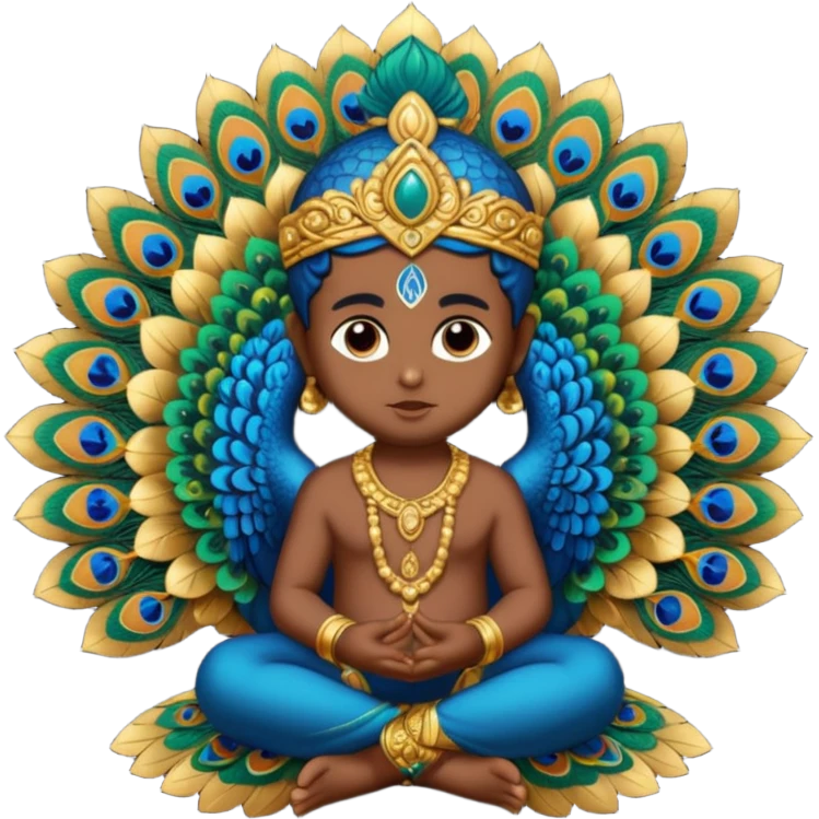Lord baby murugan sitting in peacock emoji