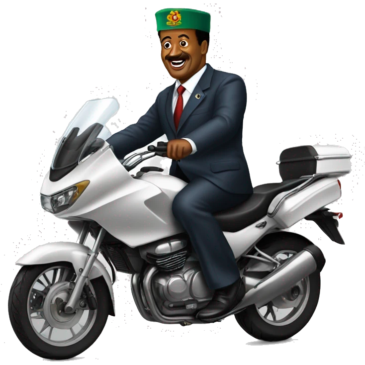 Paul biya sur la moto  emoji
