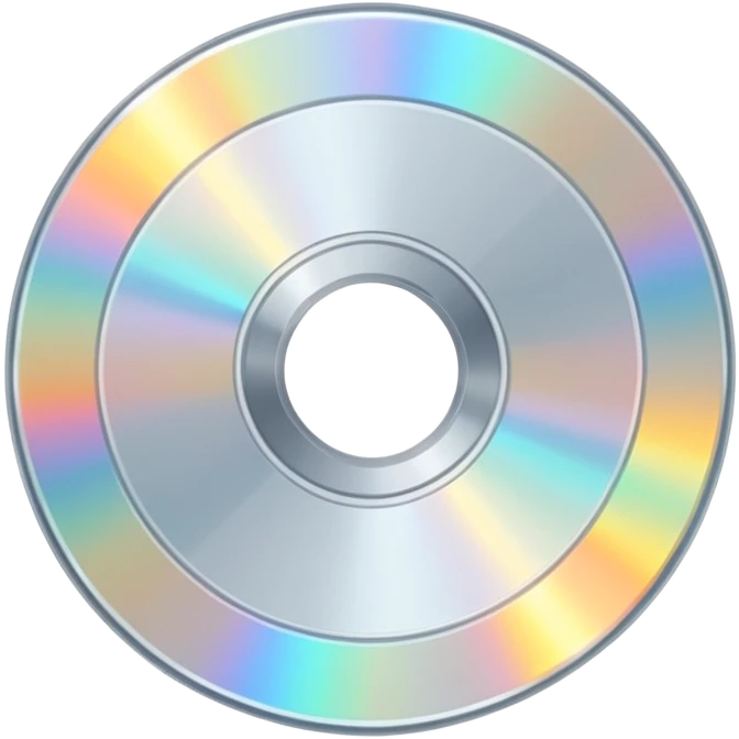 белый светящийся CD-диск, no background emoji