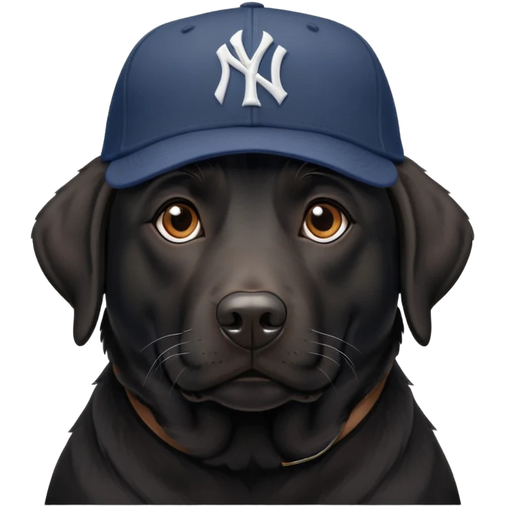 older black lab in new york hat emoji