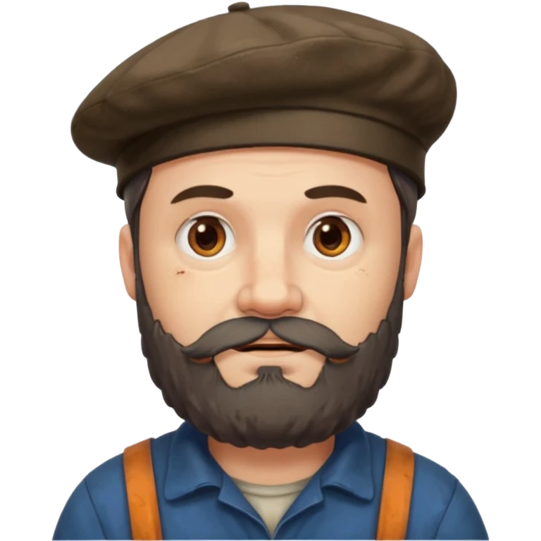 Olentzero es representado como un hombre grueso, desharrapado, manchado de carbón, de buen comer CON BOINA Y BARBA.  emoji