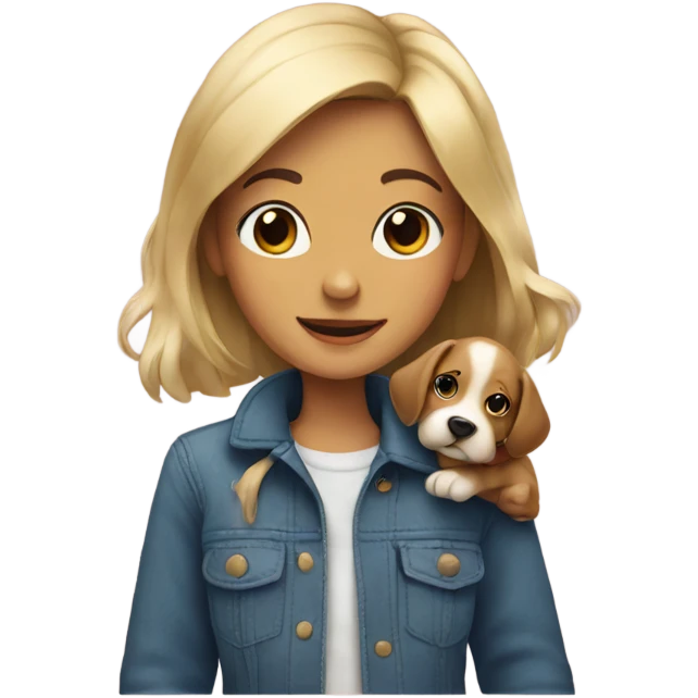 girl with puppy  emoji