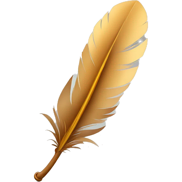 a feather quill and an open SCROLL emoji