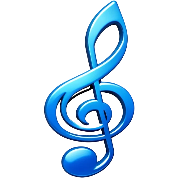 3D blue music icon logo note  no background unique y2k emoji