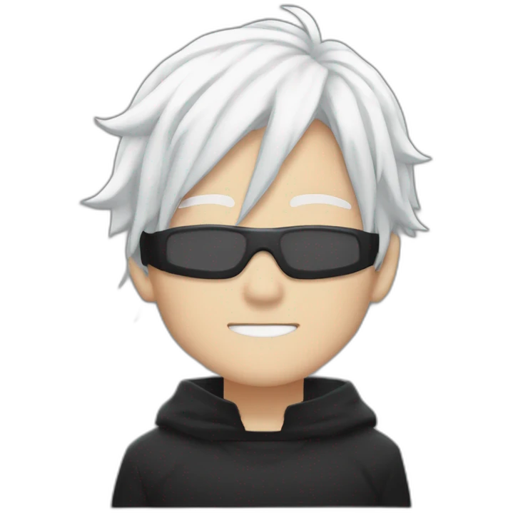 Gojo satoru white hair with a black cloth on his eyes emoji
