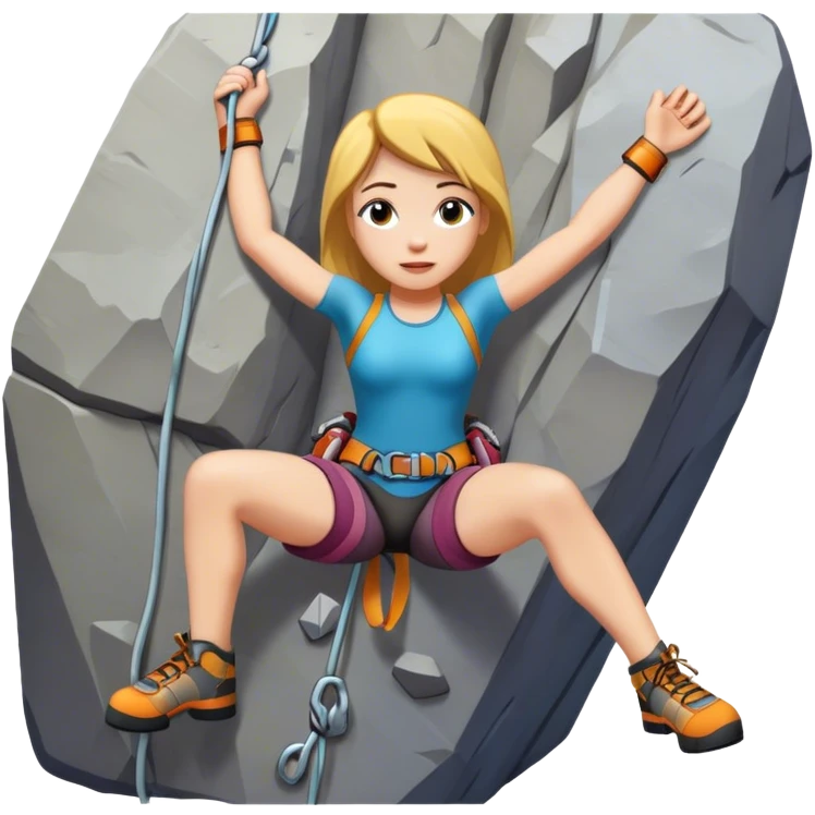Maddie rock climbing emoji