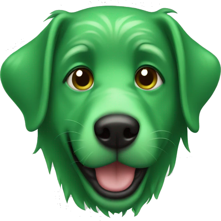 Green dog emoji