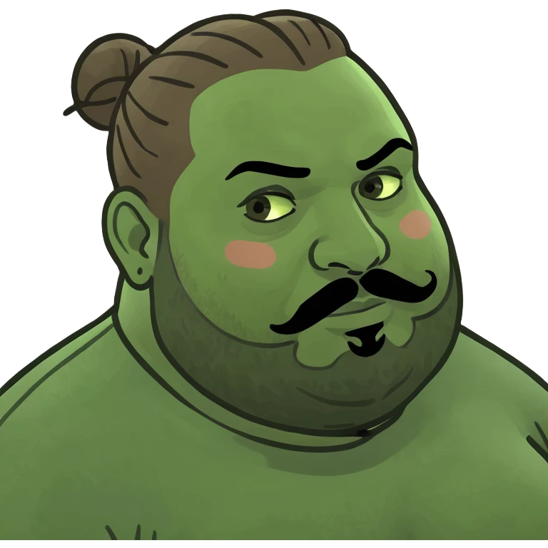 Fat brown man with bun hair style and beard  emoji