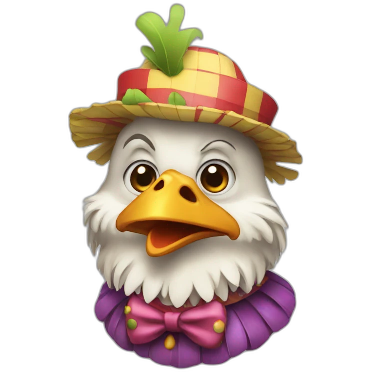 Chicken male clown emoji